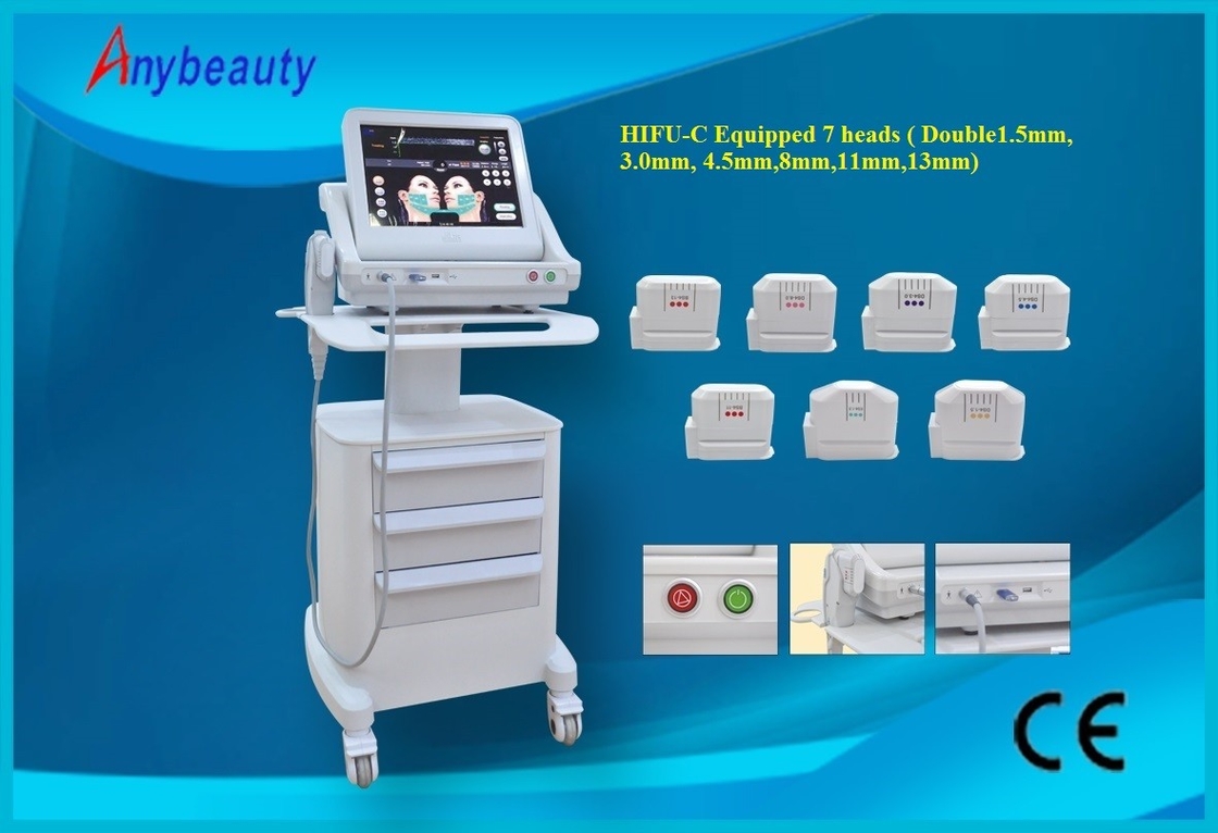Double Treatment Heads Hifu Machine For Wrinkle Removal 15'' Color Touch Screen