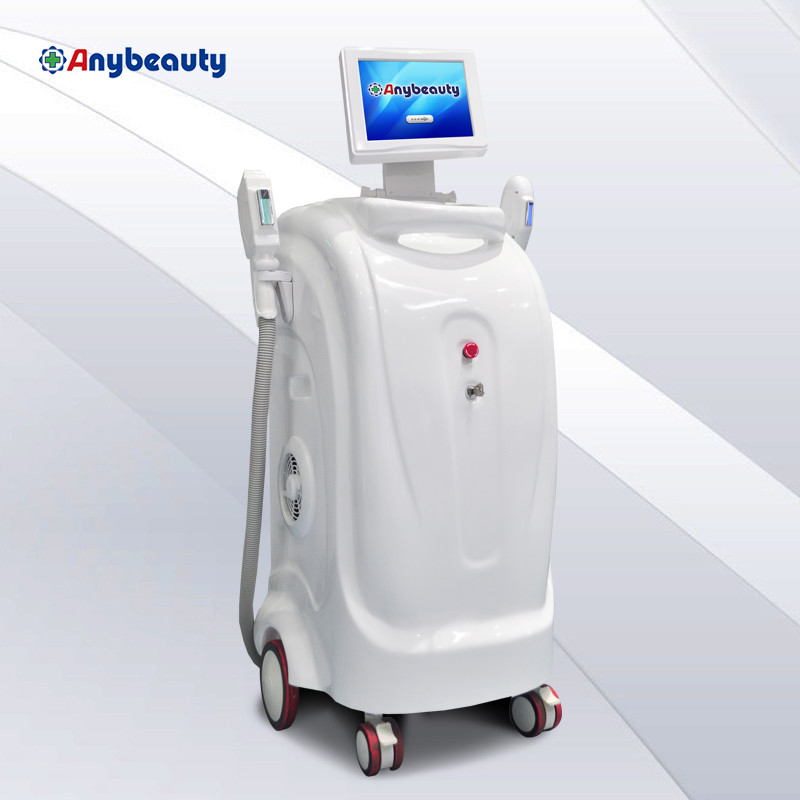 Two Handles Super Shr Laser Hair Removal Machine 2000w In Pure White Color